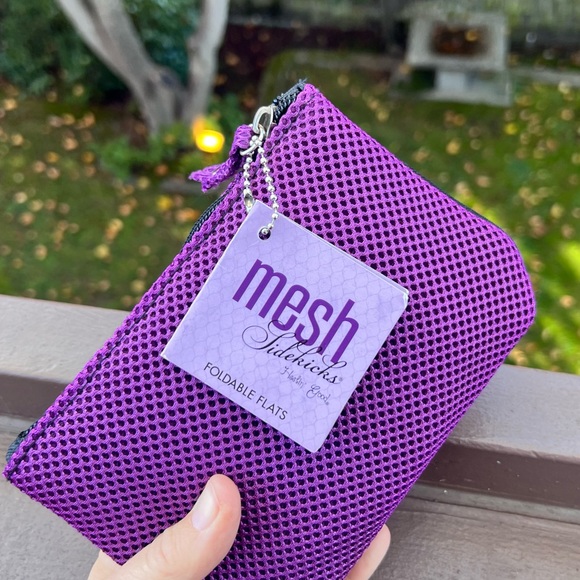 Home-Slippers-Purple Mesh travel slippers by “ Side Kicks”, -Size-5-6.5, NWT - Picture 2 of 10